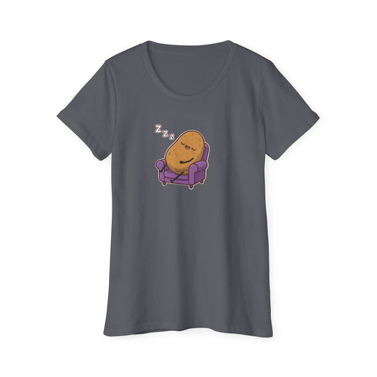 Sleepy Spud Potato Scoop Neck Tee — Cute Organic Women's T-Shirt