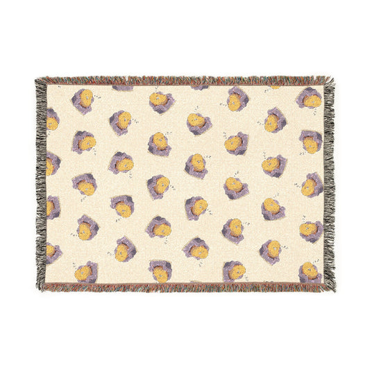 Fun Potato Stuff Sleepy Spud Woven Throw Blanket- Cute Potato Home Decor